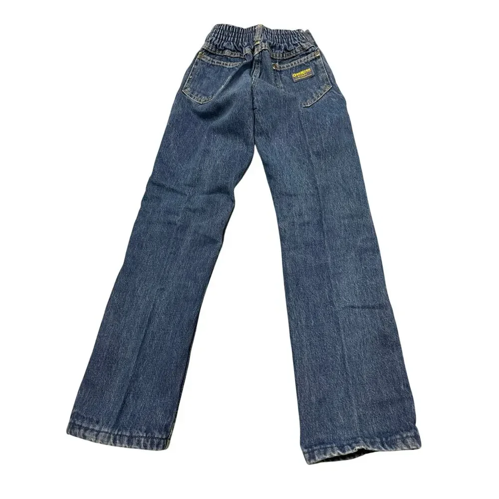 Vintage Osh Kosh B'Gosh Flannel-Lined Kids Denim Jeans Size 7/6X USA
